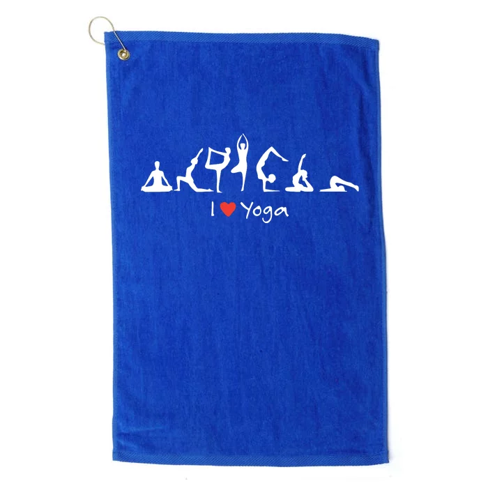 Yoga Workout Cute Funny Graphic Top Tee I Love Yoga Platinum Collection Golf Towel