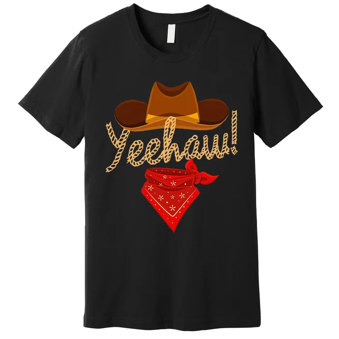 Yeehaw Western Country Howdy Southern Cowboy Yee Haw Vintage Premium T-Shirt