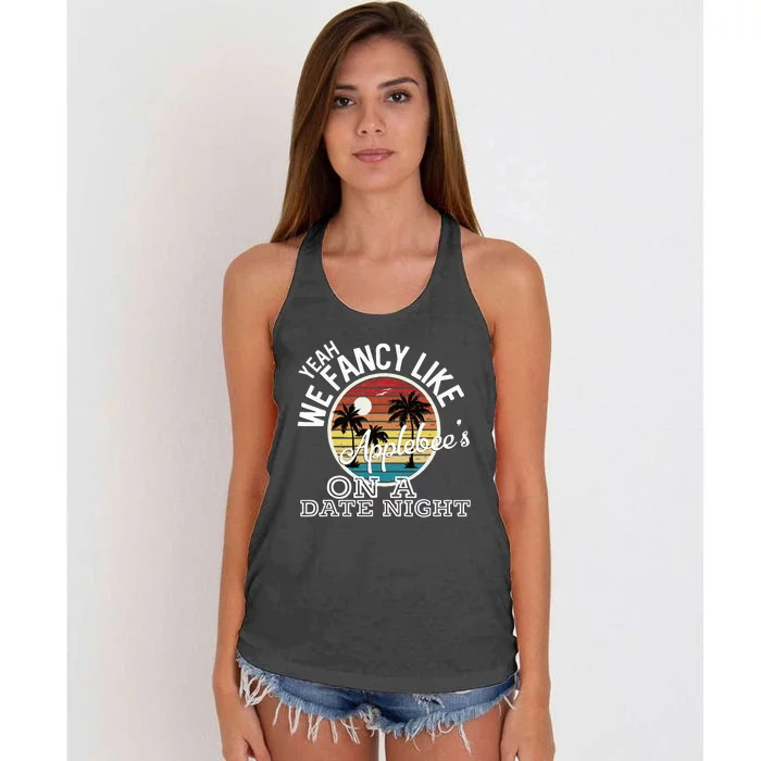 Yeah We Fancy Like A.P.P.L.E.B.E.E.S On A Date Night Country Music Women's Knotted Racerback Tank