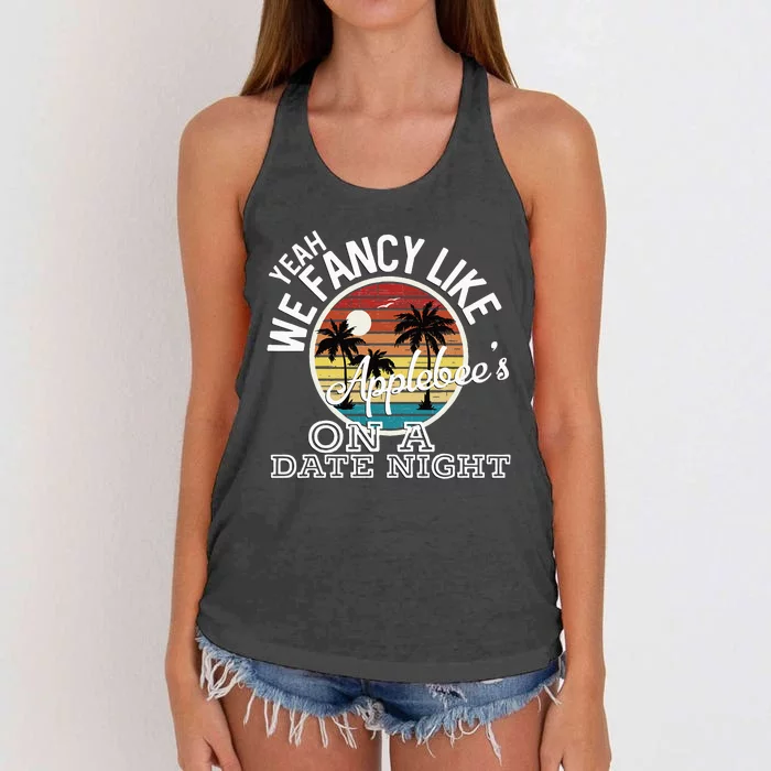 Yeah We Fancy Like A.P.P.L.E.B.E.E.S On A Date Night Country Music Women's Knotted Racerback Tank