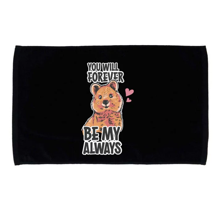 You Will Forever Be My Always Cute Bear Valentines Day Gift Microfiber Hand Towel