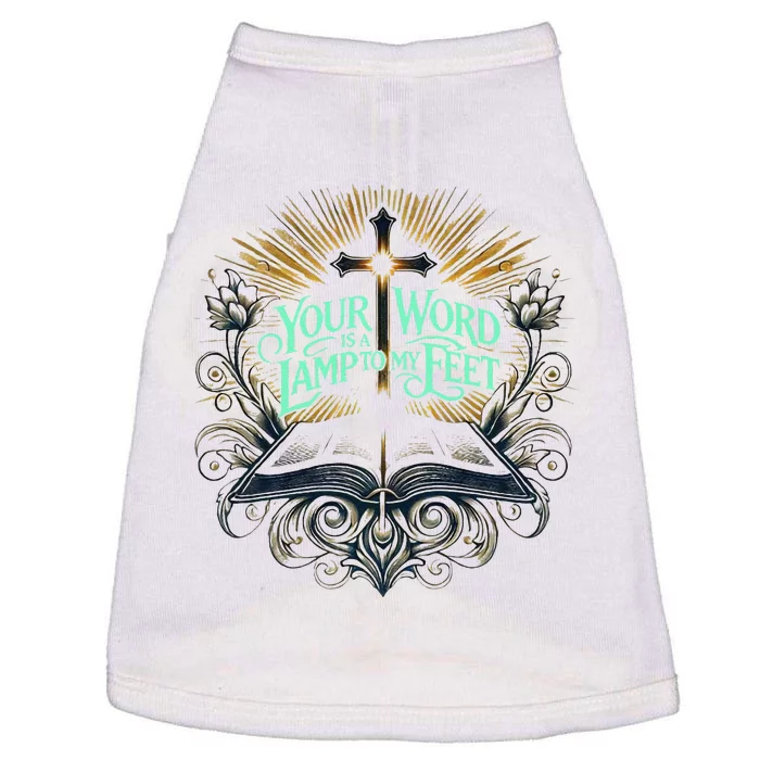 Your Word Is A Lamp To My Feet Coquette Jesus Christmas Doggie Tank