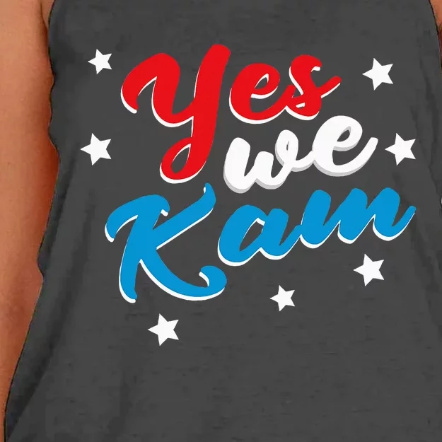 Yes We Kam Kamala Harris Supporter President 2024 Women's Knotted Racerback Tank