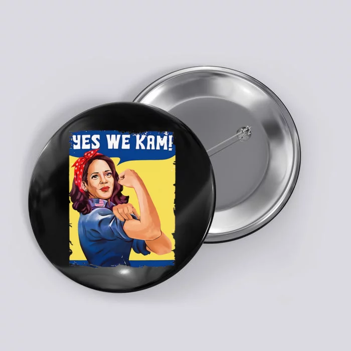 Yes We Kam Female President Gift Button