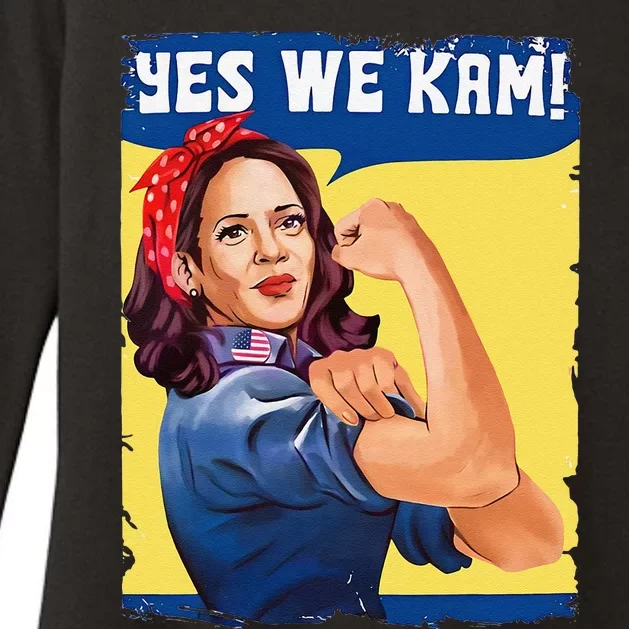 Yes We Kam Female President Gift Womens CVC Long Sleeve Shirt