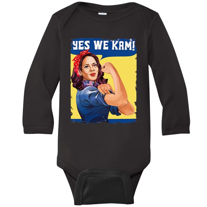 Yes We Kam Female President Gift Baby Long Sleeve Bodysuit