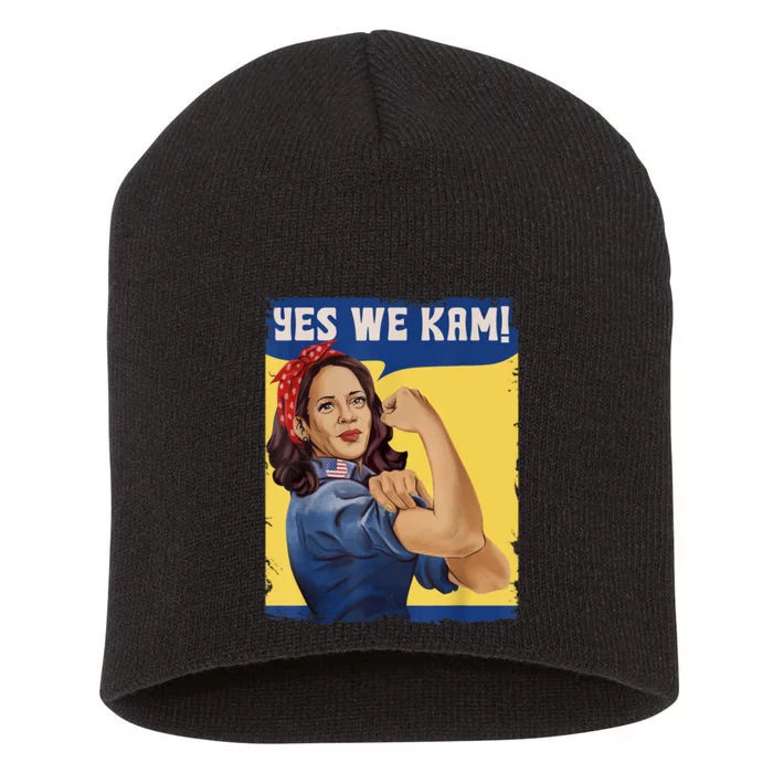 Yes We Kam Madam Harris Fun Short Acrylic Beanie