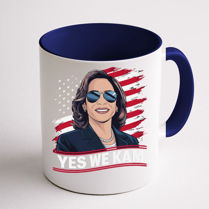 Yes We Kam American Flag Usa Kamala Harris Front & Back Coffee Mug