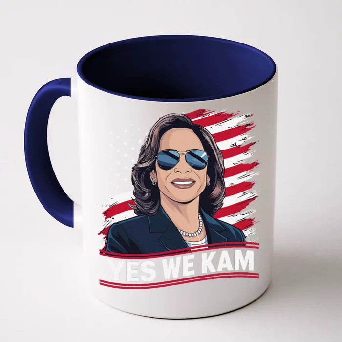 Yes We Kam American Flag Usa Kamala Harris Front & Back Coffee Mug