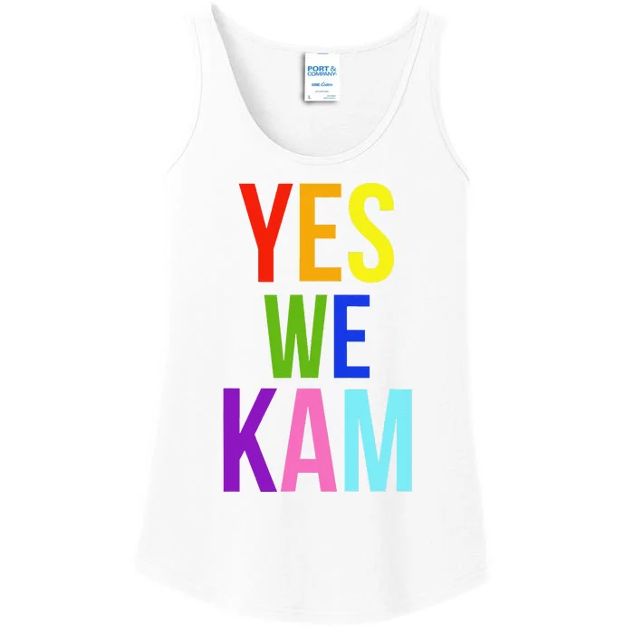 Yes We Kam Democrat Party Kamala Hariss Vote 2024 Ladies Essential Tank