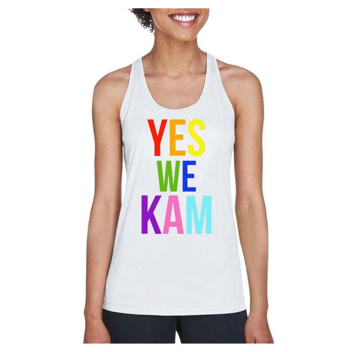 Yes We Kam Democrat Party Kamala Hariss Vote 2024 Women's Racerback Tank