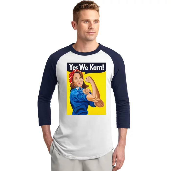 Yes We Kam Vote Madam Kamala Harris President Election Baseball Sleeve Shirt