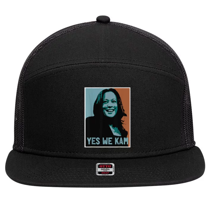 Yes We Kam Madam Harris Fun 7 Panel Mesh Trucker Snapback Hat