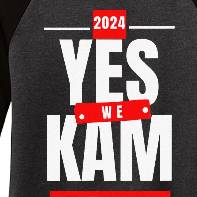 Yes We Kam! Vote Kamala Harris 2024 Women's Tri-Blend 3/4-Sleeve Raglan Shirt