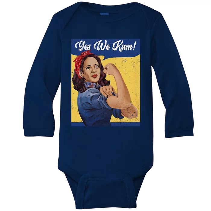 Yes We Kam Kamala Harris President 2024 Election President Baby Long Sleeve Bodysuit