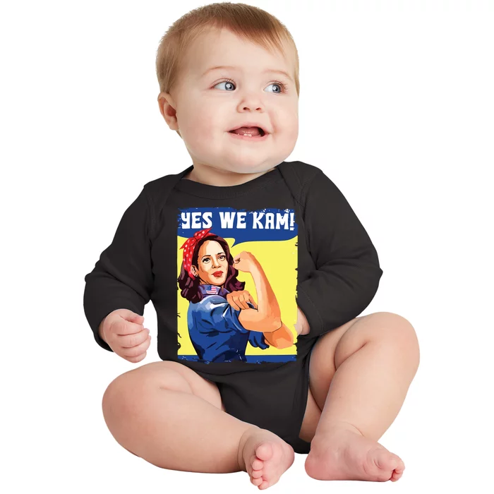 Yes We Kam Female President Baby Long Sleeve Bodysuit