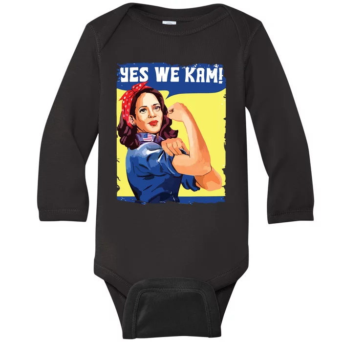 Yes We Kam Female President Baby Long Sleeve Bodysuit