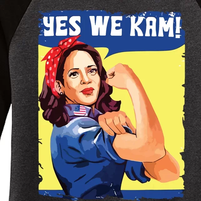 Yes We Kam Female President Women's Tri-Blend 3/4-Sleeve Raglan Shirt