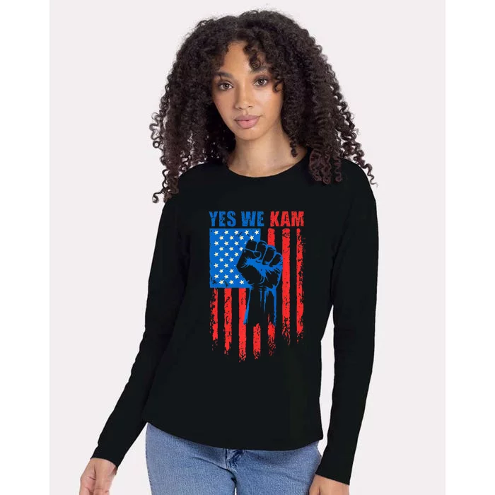 Yes We Kam Harris For Presiden Womens Cotton Relaxed Long Sleeve T-Shirt