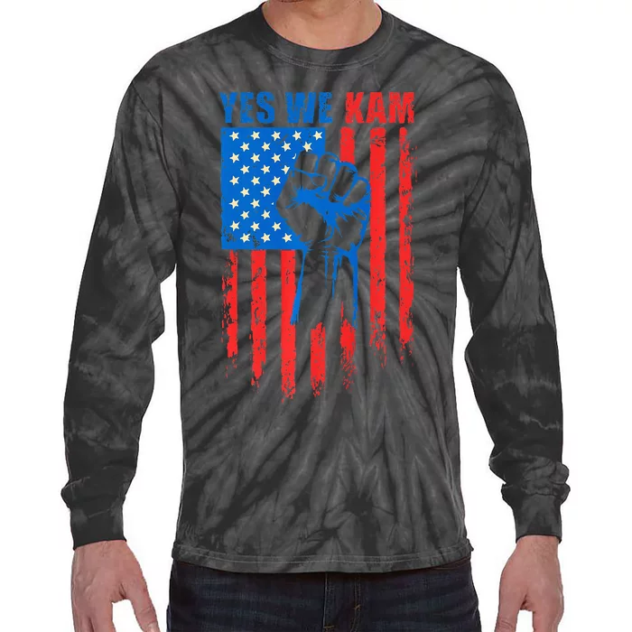 Yes We Kam Harris For Presiden Tie-Dye Long Sleeve Shirt