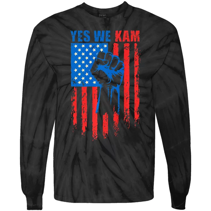 Yes We Kam Harris For Presiden Tie-Dye Long Sleeve Shirt