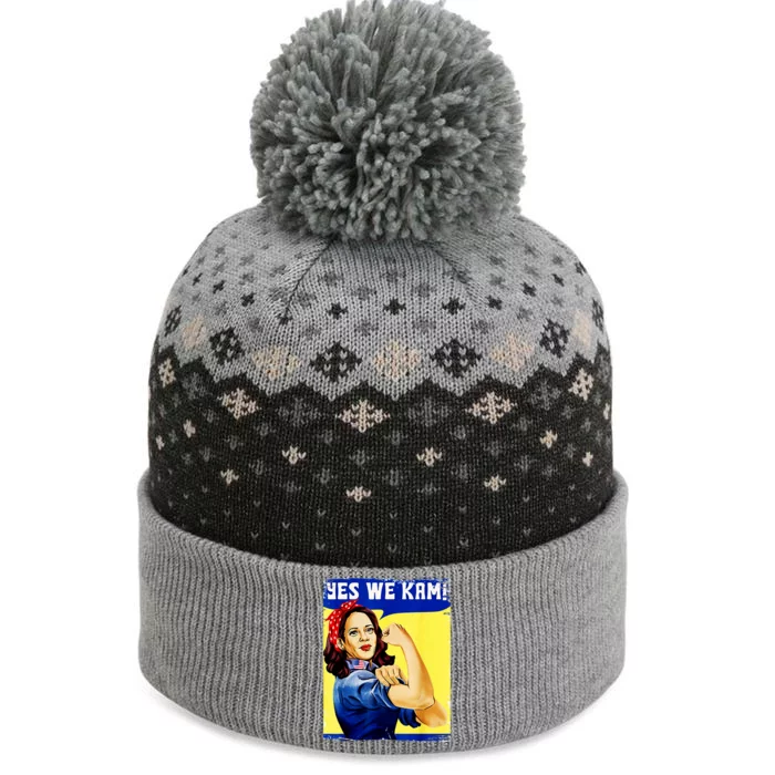 Yes We Kam Madam Harris Funny The Baniff Cuffed Pom Beanie