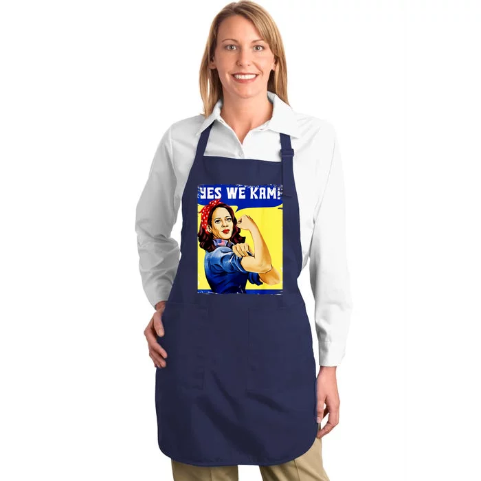 Yes We Kam Madam Harris Funny Full-Length Apron With Pocket