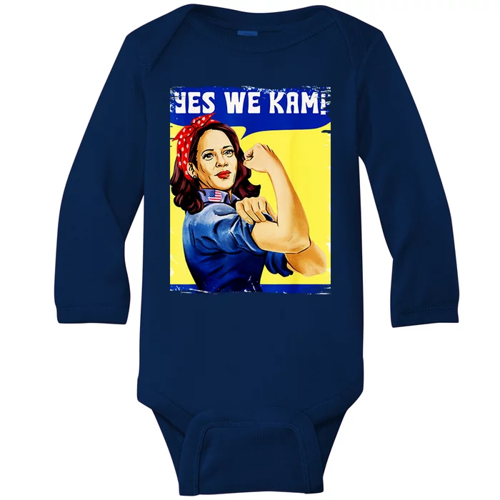 Yes We Kam Madam Harris Funny Baby Long Sleeve Bodysuit