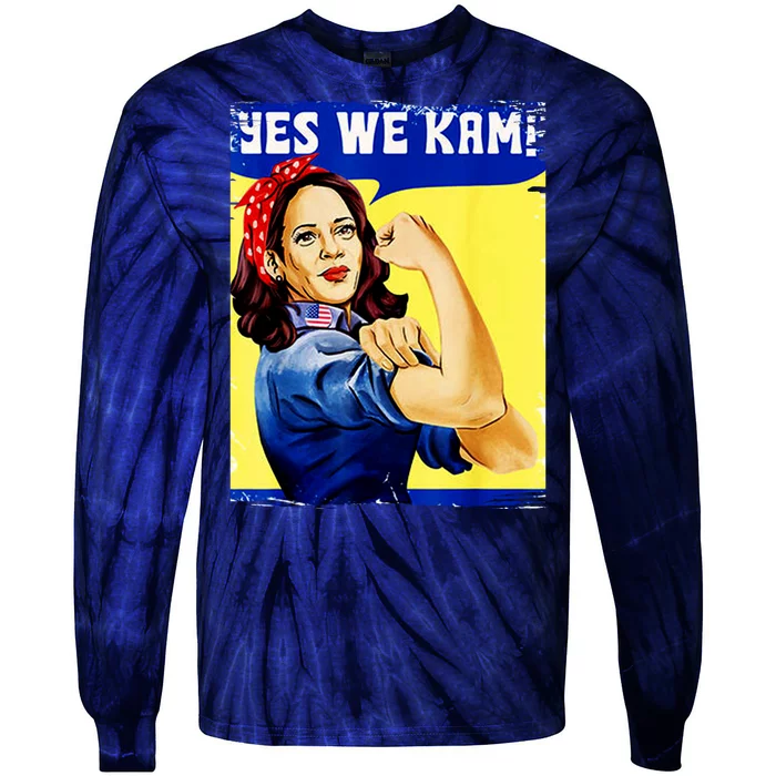 Yes We Kam Madam Harris Funny Tie-Dye Long Sleeve Shirt