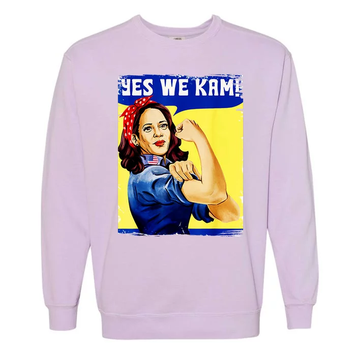 Yes We Kam Madam Harris Funny Garment-Dyed Sweatshirt