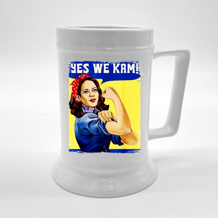 Yes We Kam Madam Harris Funny Front & Back Beer Stein