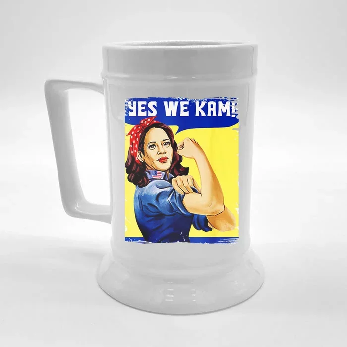 Yes We Kam Madam Harris Funny Front & Back Beer Stein