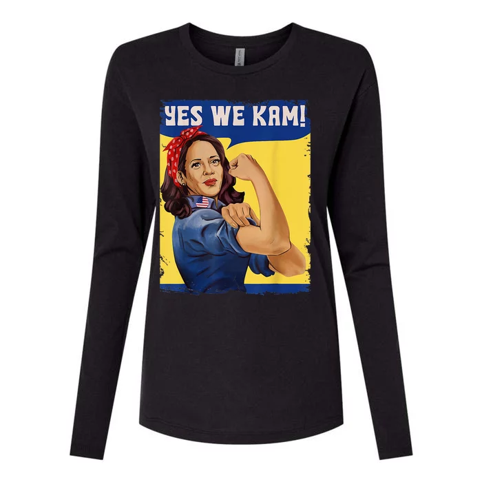 Yes We Kam Madam Harris Kamala Harris 2024 For President Womens Cotton Relaxed Long Sleeve T-Shirt