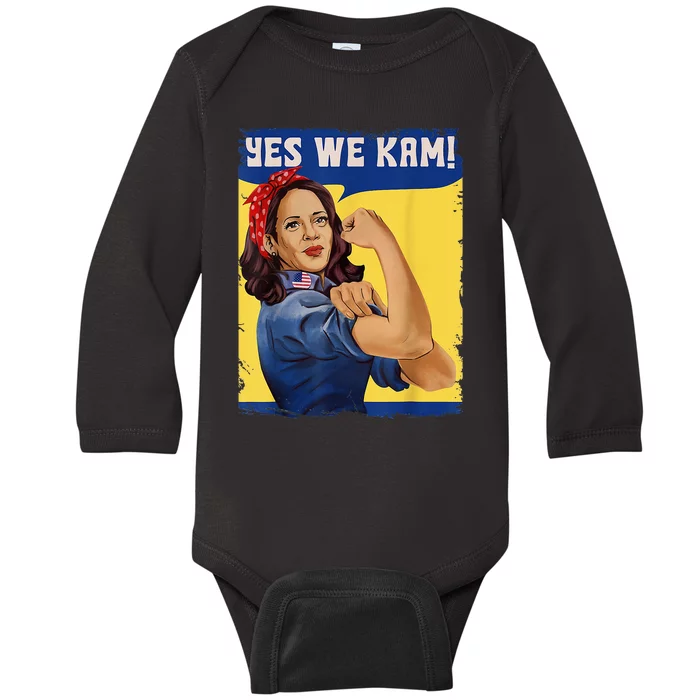 Yes We Kam Madam Harris Kamala Harris 2024 For President Baby Long Sleeve Bodysuit