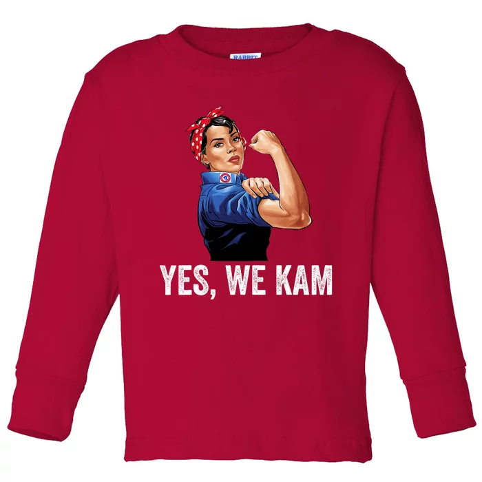 Yes We Kam 2024 Kamala Harris For President Elect Campaign Toddler Long Sleeve Shirt