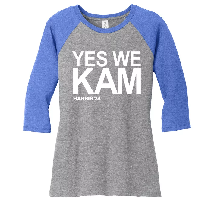 Yes We Kam Harris 2024 Pro Kamala Women's Tri-Blend 3/4-Sleeve Raglan Shirt