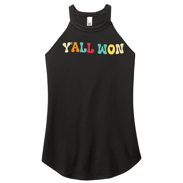 YAll Won Last Day Of School Teacher Life Women’s Perfect Tri Rocker Tank