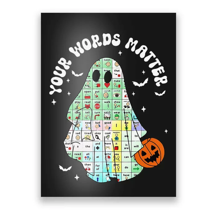 Your Words Matter Pumpkin Ghost Slp Speech Therapy Halloween Gift Poster