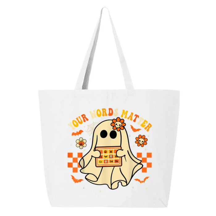 Your Words Matter Slp Speech Therapist Halloween Ghost 25L Jumbo Tote