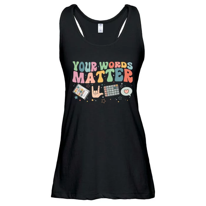 Your Words Matter Aac Sped Teacher Inclusion Ladies Essential Flowy Tank