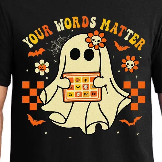 Your Words Matter Slp Speech Therapist Halloween Ghost Pajama Set