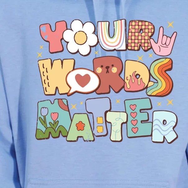 Your Words Matter Special Education Teacher Unisex Surf Hoodie