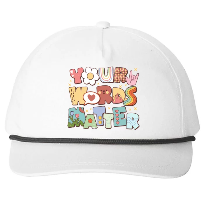 Your Words Matter Special Education Teacher Snapback Five-Panel Rope Hat