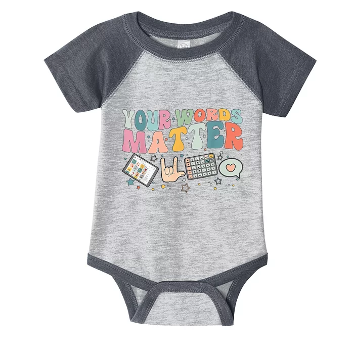 Your Words Matter funny saying Infant Baby Jersey Bodysuit