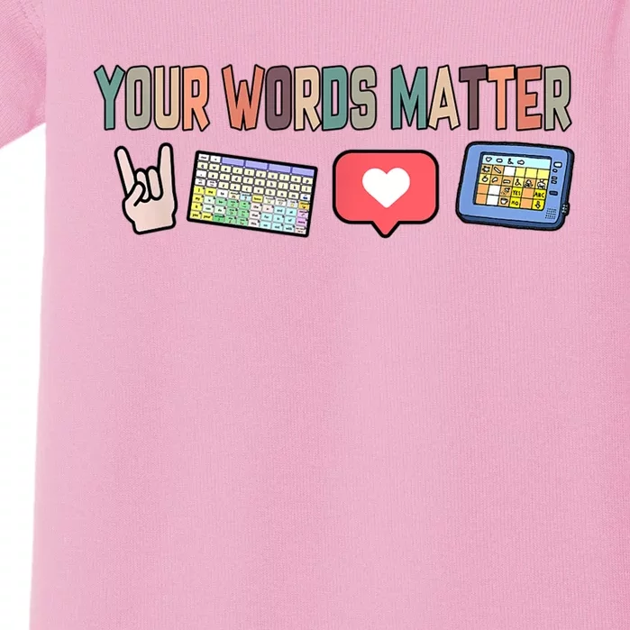 Your Words Matter AAC SPED Teacher Neurodiversity Baby Bodysuit