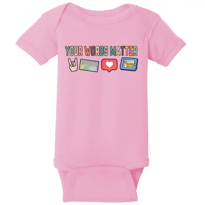 Your Words Matter AAC SPED Teacher Neurodiversity Baby Bodysuit