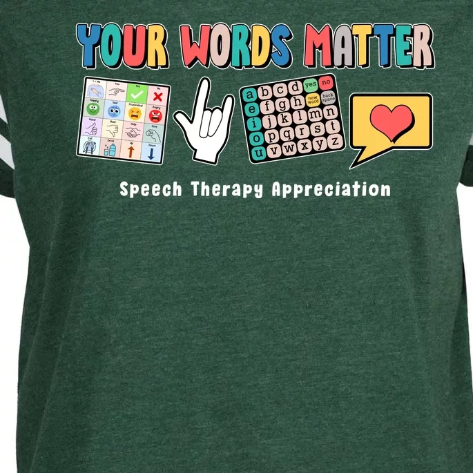 Your Words Matter Speech Therapy Appreciation Enza Ladies Jersey Football T-Shirt