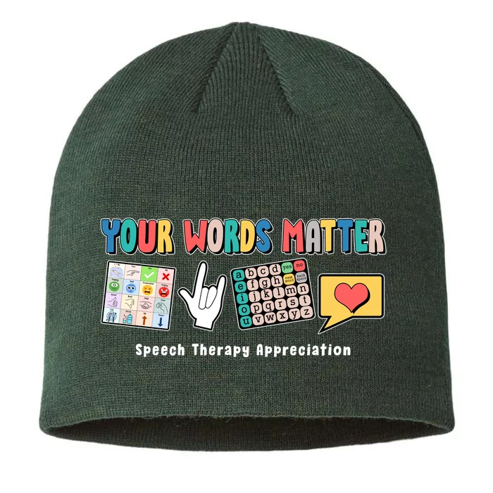 Your Words Matter Speech Therapy Appreciation 8 1/2in Sustainable Knit Beanie