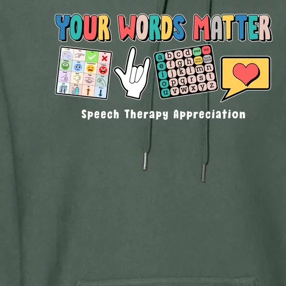 Your Words Matter Speech Therapy Appreciation Premium Hoodie