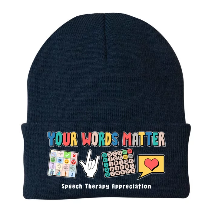 Your Words Matter Speech Therapy Appreciation Knit Cap Winter Beanie